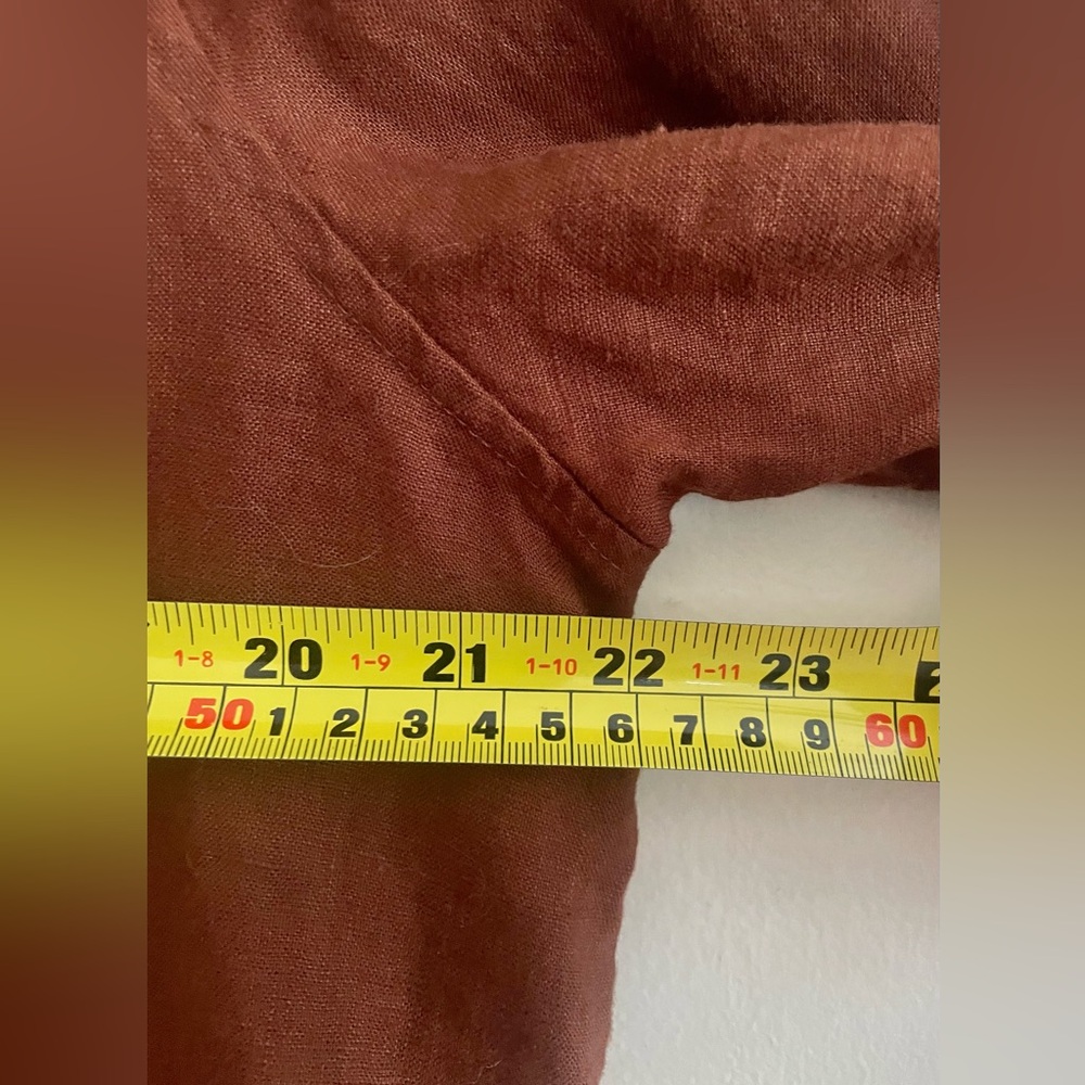 Quince Brown Linen Button Down Shirt - Picture 7 of 8